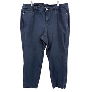 Lane Bryant Womens Dark Wash Denim Straight Leg Crop Jeans Plus Size 20